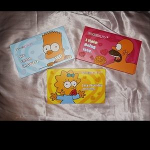 The Simpsons Eyeshadow Palettes Lot of 3 Homer Bart Maggie 18 colors each NEW!